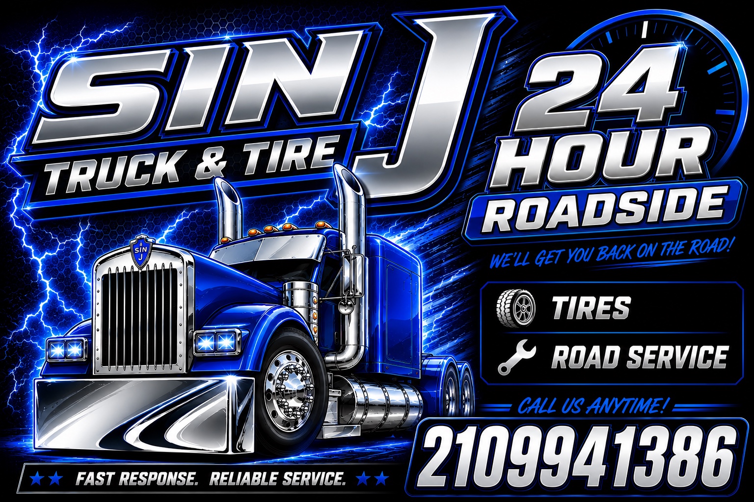 SIN J Truck and Tire business card mockup